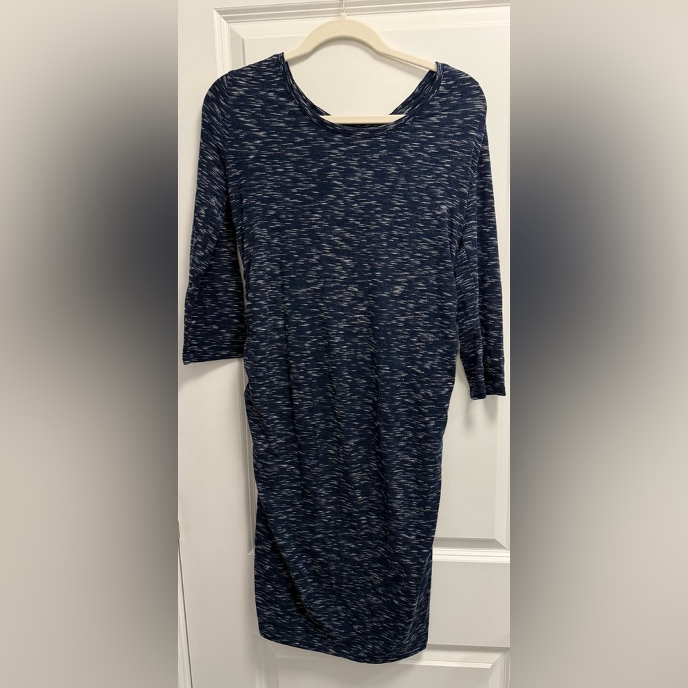 Elegant Navy Blue Women's Maternity Dress